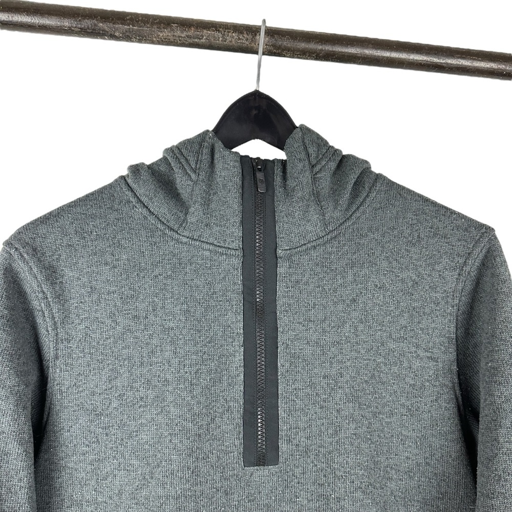 Mens Y2K Lululemon Grey Quarter Zip Athletic Pullover Hoodie Size M - Picture 2 of 10